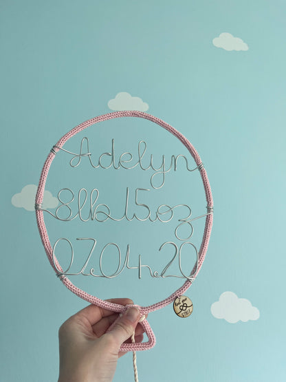 Balloon with birth details